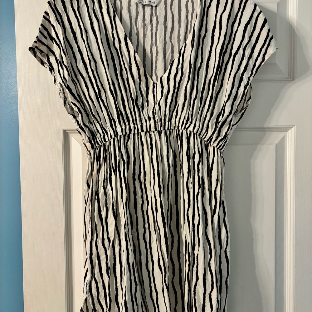 Cupshe Black and White Striped Mini Dress